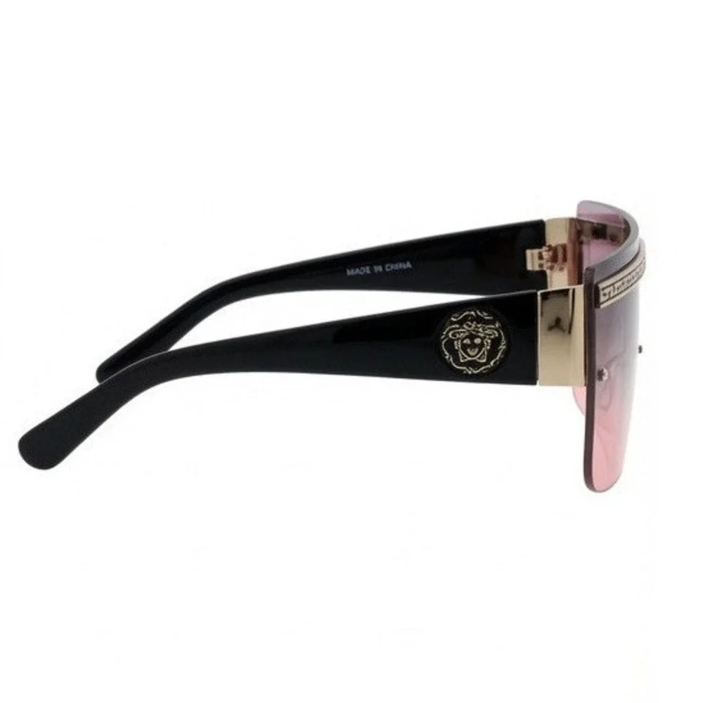 Fashion Stylish Men Shield Sunglasses Pink Gradient Flat Top Shade Hip Hop Fancy